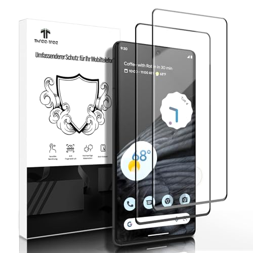 Three-Tree Schutzfolie für Panzerglas für Google Pixel 7 Pro Fingerabdruck-ID Unterstützen Gehärtetem Glas [2 Stück] 9H Displayschutzfolie für Google Pixel 7 Pro