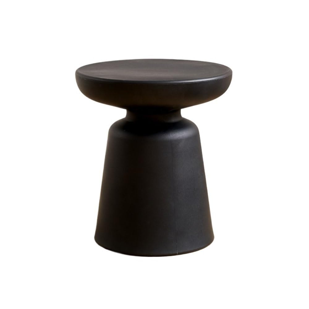 ZTHYSHOZ Coffee Table Small Round Sofa Side Table Colorful Corner Mini Storage Living Room Balcony Bedroom(Black)