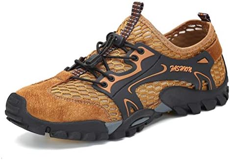 FLARUT Men's Sandals Barefoot Hiking Shoes Quick Dry Lightweight Outdoor Training Water Walking Shoes  (Brown, EU46)