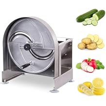 Commercial Manual Fruit Vegetable Slicer 0.2-12mm Adjustable Thickness Stainless Steel Multifunctional Commercial Manual Slicer for Slicing Fruit Lemon Onion Cabbage