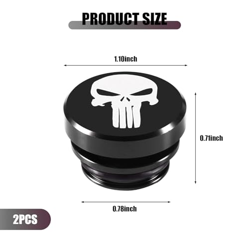 Yumfugu Pack-2 Car Cigarette Lighter Plug Cover, Dustproof Cigarette Lighter Socket Cover Cap, Universal Car Cigarette Lighter Plug Replacement, Fits Most Automotive Vehicles (Black #Skull) - Thumbnail 2