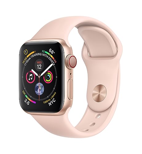 Apple Watch Series 4 (GPS + Cellular) boîtier en aluminium or de 40 mm avec Bracelet Sport rose des sables