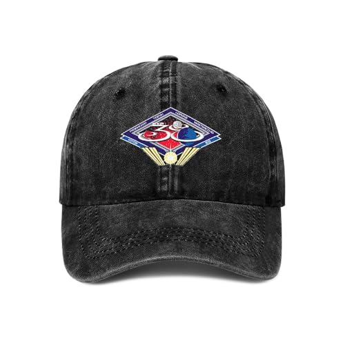 Washed Cotton Baseball Cap with International Space Station Expedition 38 Patch - One Size Black