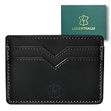Kartenetui Leder Herren – besonders dünner Cardholder aus Echtleder, Slim Wallet in schwarz,...