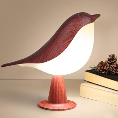 VoMii Bird Table Lamp, Small Desk Lamp Cordless Touch Dimmable Night Light with 3 Color Temperature, Cute Lamps Rechargeable 2600mAh, for Bedroom Bedside Nightstand, Room Decor, Bird Gifts