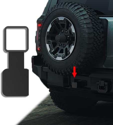 Trailer Hitch Cover, 2 Inch Waterproof Trailer Hitch Cover Tube Plug Insert, Car Exterior Accessories Square Receiver Dustproof Rubber Plug Universal for Most Cars (Black/1Pcs)