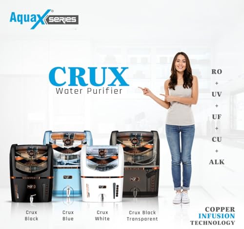 Image of Aqua x Crux 7-Stage RO UV UF Water Purifier with Copper Mineral Technology & TDS Controller | Advanced Home Water Filter for Safe Drinking Water, Impurity Removal & Better Taste(White)