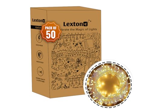 Image of Lexton 40 LED Power Pixel Serial String /Fairy Light | Plug Sourced | Suitable for Home & Outdoor Decoration, Diwali, Christmas, Ramadan, Wedding, Party, Festival (Pack of 50, Warm White)