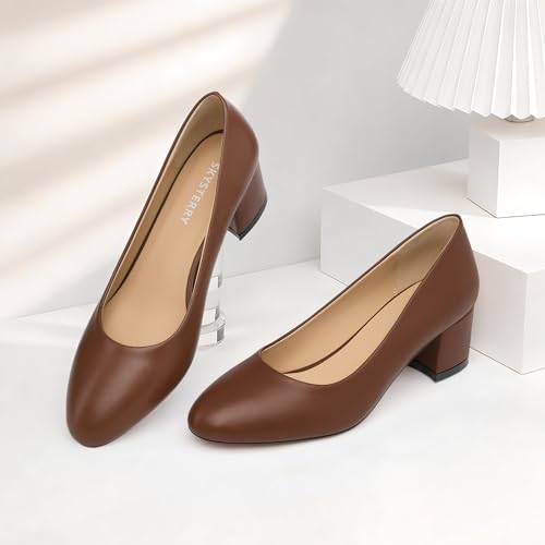 Image of SKYSTERRY Women's Low Heel Dress Pumps Shoes 2 Inch