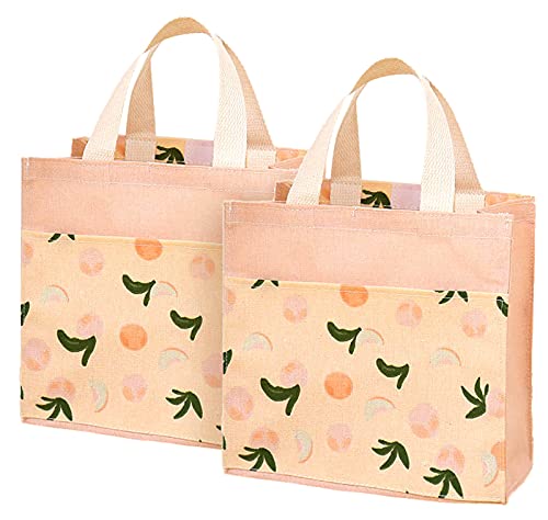 ASFINS Mini Bolsa Tote Tela, 2pzs Bolsa de Lona Mujer Bolsa Tote Bolsa de Algodón Reutilizable para...
