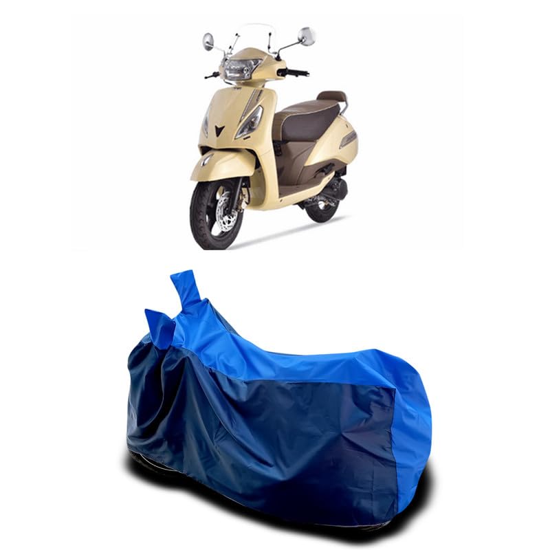 Image of DUFFEL-Two Wheeler Bike Body Cover Compatible for Tvs Jupiter Classic Heat Protectio /UV-Rays /Birds Dropping /DustProof /Waterproof All Variants [Nevay Blue]