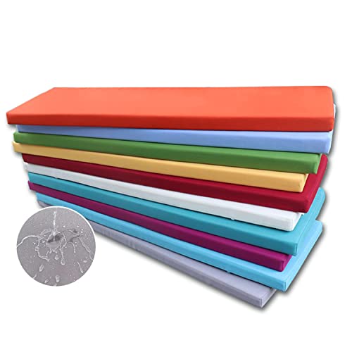 Rqpcsc Custom Outdoor Waterproof Bench Cushion, Personalized Size Garden Patio Bench Pads, Outdoor Furniture Non-Slip Cushion, 50D High Density Sponge Cushion, Bay Window Cushion, Porch Swing Cushion #TOP30