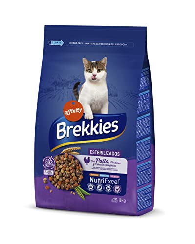 Brekkies Pienso para Gatos Gatos Esterilizados con Pollo y Verduras – 3000 gr