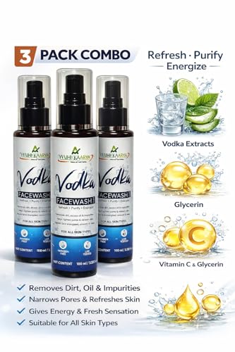 Image of Vodka Extract Face Wash for Clear & Fresh Skin - Pack of 3