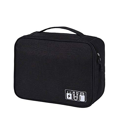 Awestuffs Polyester Gadget Organizer Travel Universal Cable Organizer Electronics Accessories Cases for Cable, Charger, Phone, USB, SD Card (Black) (Pack of 1) (B084GPFKX3) Amazon Price History, Amazon Price Tracker