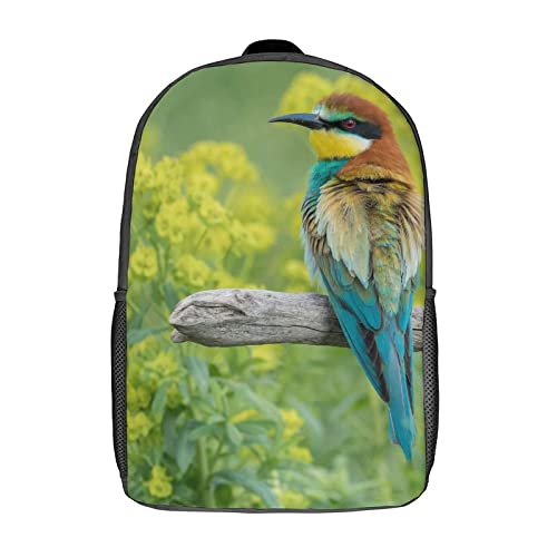 Sac à dos d'école pour enfants 17 pouces avec imprimé 3D Bee Eater pour garçon et fille
