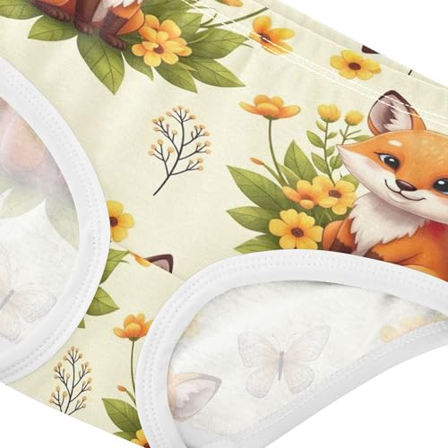 Designer Toddlers Underwear Floral 2t Cotton Panties Little Girl Cute Cartoon Foxes Orange Floral Briefs Girls Undies4