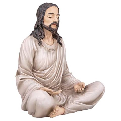 Jesus Statue 12" Natural - Meditation Statue Jesus Decor - Jesus Figurine for Any Room - Great Gift for Christians, Catholics or Spiritual Friends Cover