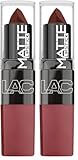L.A. COLORS Matte Lipstick, Bewitched CML472 (Pack of 2)