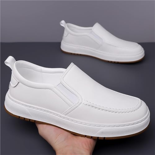 Men's Prom Loafers Suede Vamp Moccasins Shoe Solid Color Round Toe Non Slip Classic Slip-on2