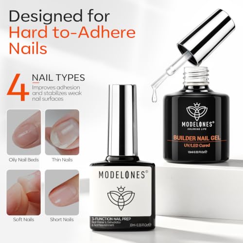Image of modelones Nail Dehydrator and Primer & Builder Nail Gel Builder Prep System