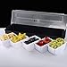 5 Compartment Plastic Dispenser Fruit Veggie Condiment Caddy with Lid，Ice Cooled Condiment Serving Container Chilled Garnish Tray Bar Caddy for Home Work or Restaurant (Black)
