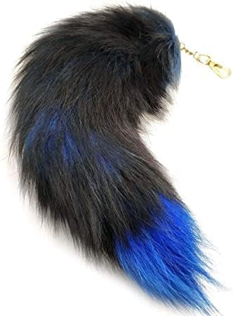 Putextile Colgante de cola de zorro alrededor de piel cola llavero extra grande llavero bolsa accesorios coche llavero colgante suave esponjoso bolso decoración, Colour6