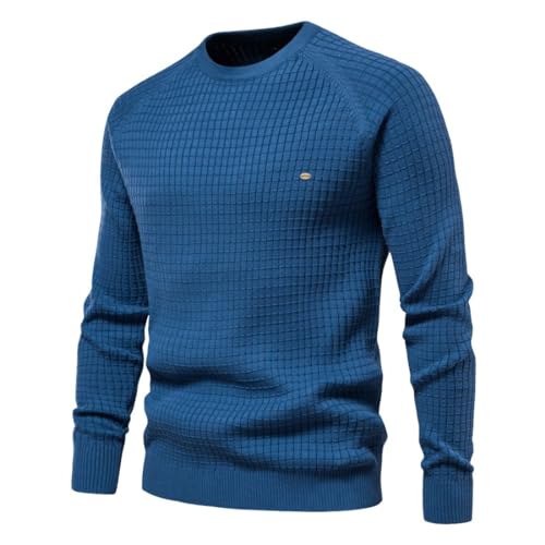 Kinkia Men Crewneck Sweater Fashion Slim Fit Lightweight Soft Pullover Solid Long Sleeve Casual Cotton Sweaters2