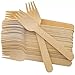 PARENCE.- Set mit 100 Holzgabeln - Einweg-Holzbesteck, Gabeln umweltfreundliche, biologisch abbaubare Utensilien für Party, Geburtstag, Camping, Picknick 100 Stück - 15,6cm