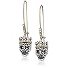 Betsey Johnson Pave Skull Dangle Earrings