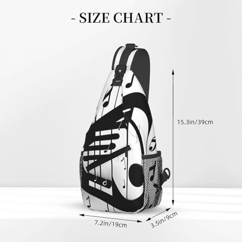 Bolso Bandolera Deportiva Negro con Nota Musical miniatura 3