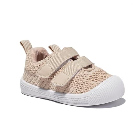 Newsonet Sapatos de bebê meninos meninas primeiro andador sapatos de caminhada de malha descalço tênis leve antiderrapante infantil para 6 9 12 18 24 meses, C-cáqui, 18-24 Months Toddler