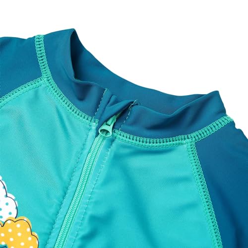 Image of Girls Long Sleeve Zipper Rash Guard 1 Piece UPF 50+ Sun Protection
