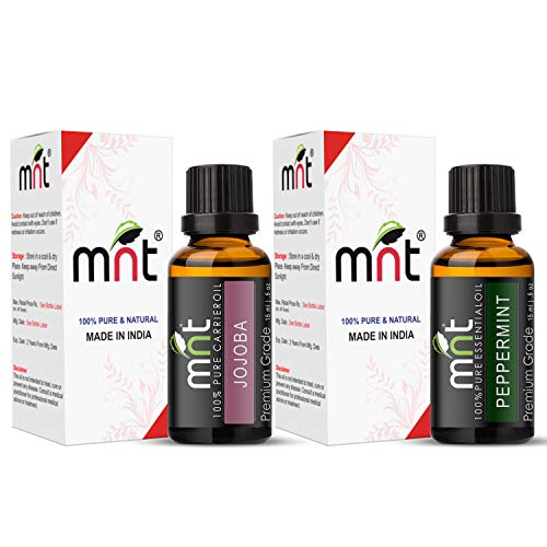 Image of MNT Combo of Jojoba Oil and Peppermint Oil for Hair Growth, Skin care (Each 15ML) - 100% Pure Natural Oil