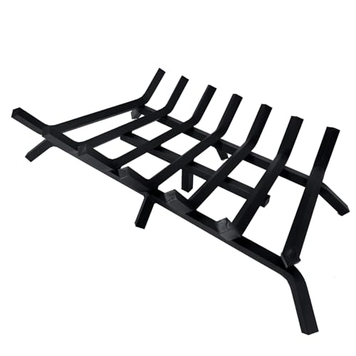 Fjpacemt 40 lb Fireplace Grate Super Heavy Duty, 30-Inch Firewood Stove Log Holder, 4/5' Bar Solid Steel Rack Grates, Indoor and Outdoor Camping Chimney Stove Firewood Fireplace Accessory Tool