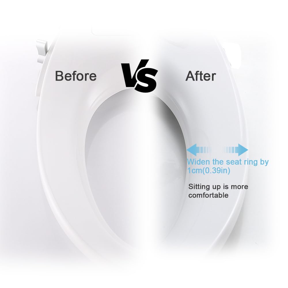 Sedili per bidet non elettrici con doppi ugelli autopulenti, parte posteriore separata e pulizia femminile, spray d'acqua naturale, sedile WC chiuso morbido, facile installazione fai da te