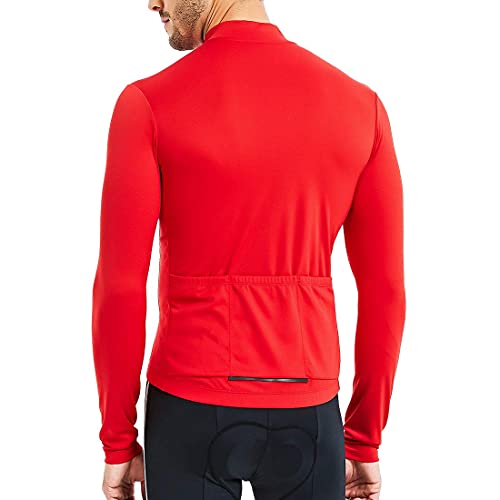 Maillot cyclisme homme manches longues rouge taille L respirant