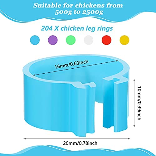 204 Pieces Chicken Leg Rings Multiple Color Chicken Identification Leg Bands Plastic Bird Leg Bands 16mm Clip-on Chicken… - Image 7