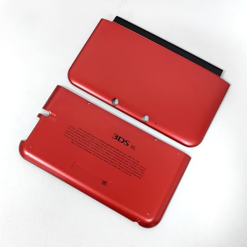 Image of Front and Back Shell Housing Case for Nintendo 3DS XL Console, Replacement A /E Faceplate Upper /Bottom Cover Plates for Old 3DSXL, Red