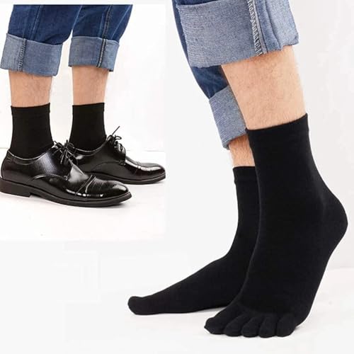 Men's Toe Socks 5 Toe Socks for Men Size 10-13, Cotton Toes Socks, Breathable Five Finger Socks, Individual Sock for Running & Sports (Solid Color)3