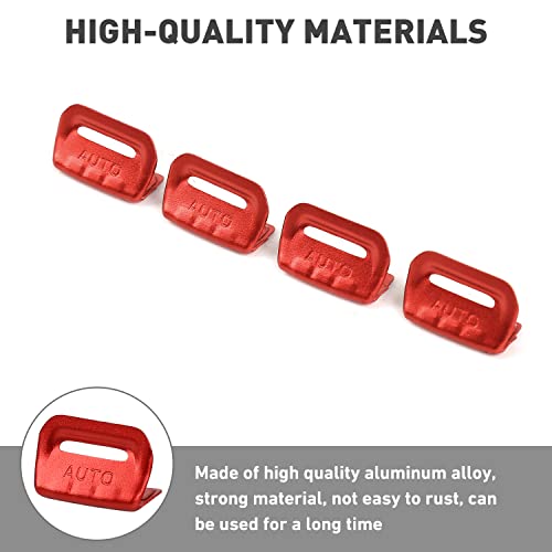 Hthe For Jl/Jt Window Control Switch Button Cover, 4Pcs Aluminum Alloy Window Switch Cover Trim Interior Accessories Compatible With Jeep Wrangler Jl Gladiator Jt 2018-2023(4Pcs,Red) #TOP2