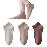 Marchare Womens Ankle Seamless Socks Thin Bamboo Viscose Dress Socks Low Cut Socks Soft Lightweight Brown/Khaki/LKhaki 5 Pack