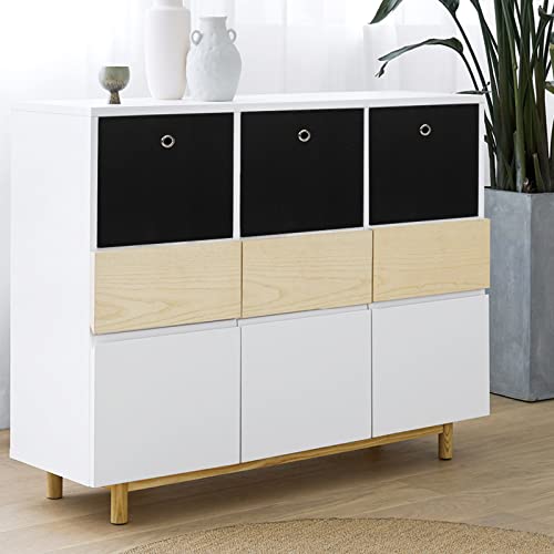 NieEnjoy-Black-Foldable-Storage-Cubes-Bins-11-Inch-Cloth-Storage-Cube-Fabric-Storage-Box-Cubes-Organizer-Baskets-with-Dual-Handles-for-Home-Organizer-Set-of-3-Black