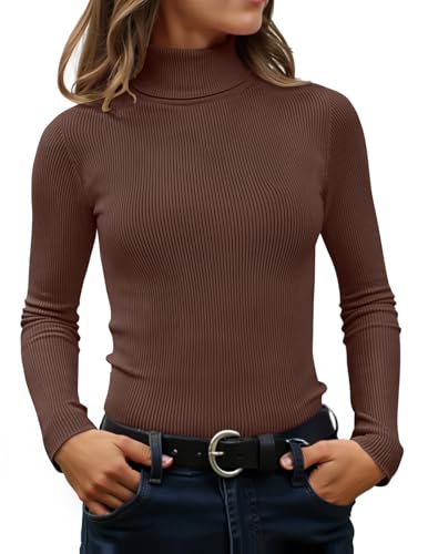 Turtleneck Long Sleeve Slim Fitted Ribbed Knit Sweater