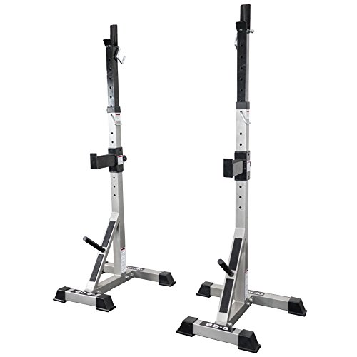 Valor Fitness BD-8 Independent Squat Stand Towers with Adjustable Uprights, J-Hooks, and Safety Catches