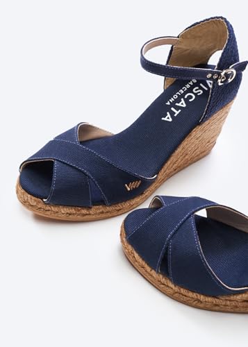Image of VISCATA Aiguablava Canvas Wedges with Ankle Strap
