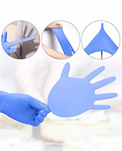 10 PCS Household Cleaning Gloves Blue, Anzoee Dishwashing Gloves Washing Gloves with Textured Fingertips Food Service Powder Free Gloves - Thumbnail 4