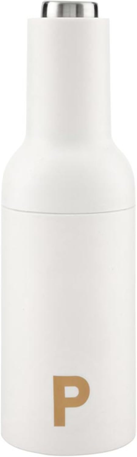 Santa Barbara Design Studio Matte Ivory Grinder Soft Touch Battery Operated Stainless Steel Electric Grinder, 8.7" Tall x 2.75" Diameter, Pepper