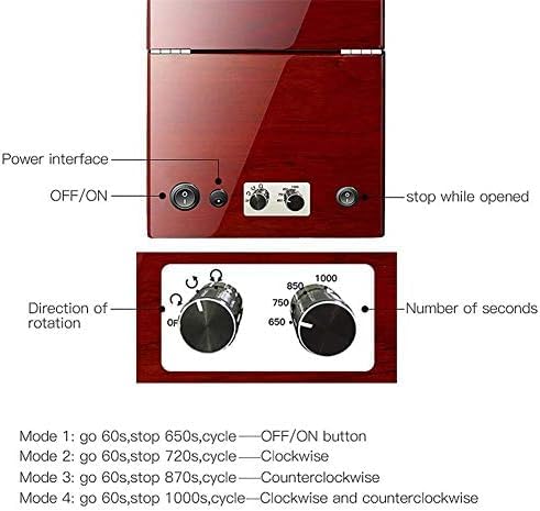 FENOKD Mechanical Watch Shaker Double Automatic Watch Winder 4 Rotation Mode Piano Paint Exterior Quiet Motor AC Adapter and Battery Powered