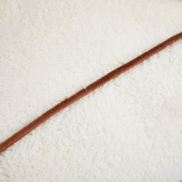 Miniatura 7 de Dearfoams White and Navy Lil Bear - Puf de felpa Sherpa con orejas novedosas, tamaño grande